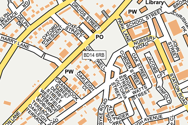BD14 6RB map - OS OpenMap – Local (Ordnance Survey)