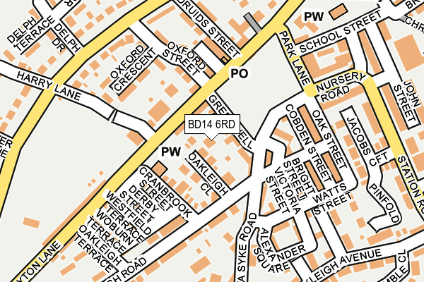 BD14 6RD map - OS OpenMap – Local (Ordnance Survey)