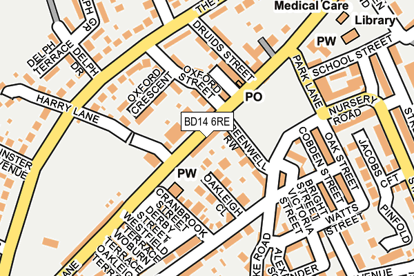 BD14 6RE map - OS OpenMap – Local (Ordnance Survey)