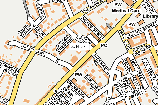 BD14 6RF map - OS OpenMap – Local (Ordnance Survey)