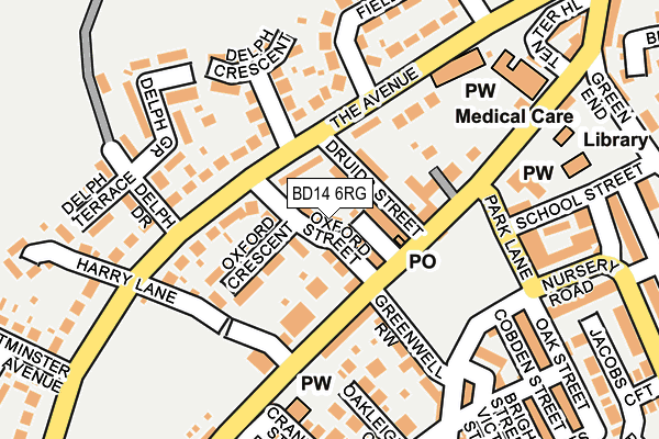 BD14 6RG map - OS OpenMap – Local (Ordnance Survey)
