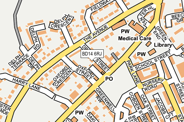 BD14 6RJ map - OS OpenMap – Local (Ordnance Survey)
