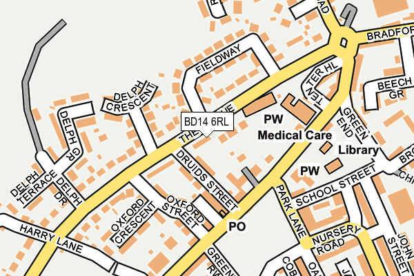 BD14 6RL map - OS OpenMap – Local (Ordnance Survey)