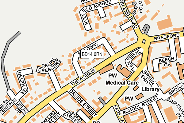 BD14 6RN map - OS OpenMap – Local (Ordnance Survey)