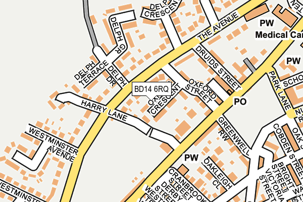 BD14 6RQ map - OS OpenMap – Local (Ordnance Survey)