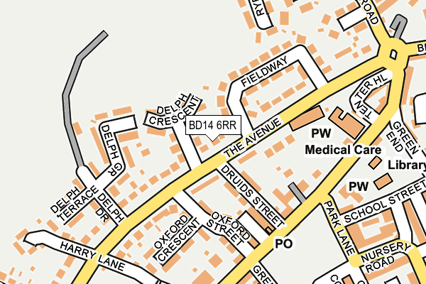 BD14 6RR map - OS OpenMap – Local (Ordnance Survey)