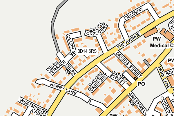 BD14 6RS map - OS OpenMap – Local (Ordnance Survey)