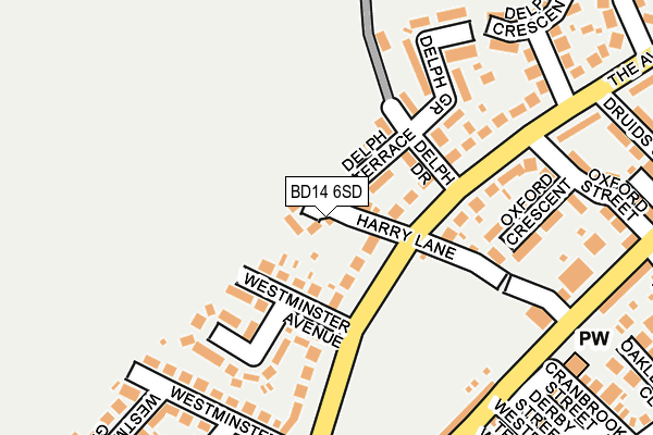 BD14 6SD map - OS OpenMap – Local (Ordnance Survey)