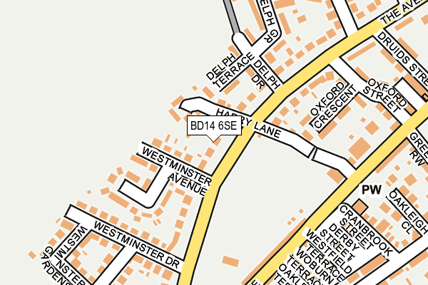 BD14 6SE map - OS OpenMap – Local (Ordnance Survey)