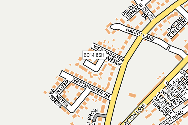 BD14 6SH map - OS OpenMap – Local (Ordnance Survey)