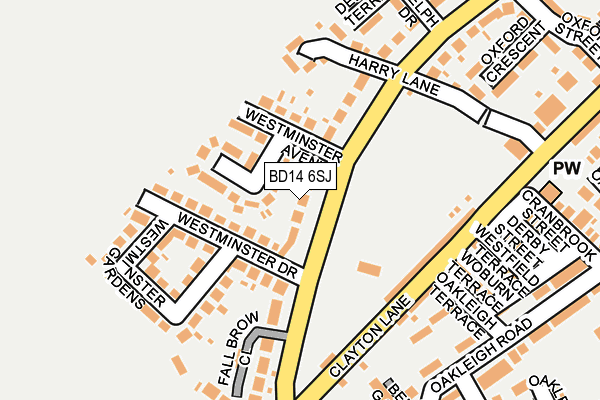 BD14 6SJ map - OS OpenMap – Local (Ordnance Survey)