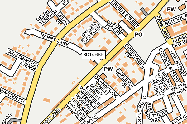 BD14 6SP map - OS OpenMap – Local (Ordnance Survey)