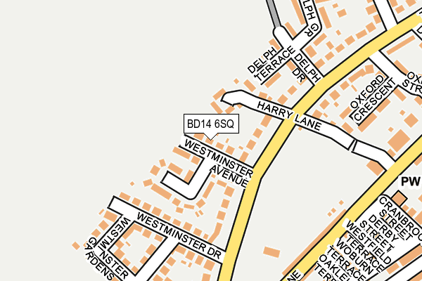 BD14 6SQ map - OS OpenMap – Local (Ordnance Survey)