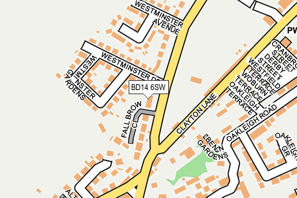 BD14 6SW map - OS OpenMap – Local (Ordnance Survey)