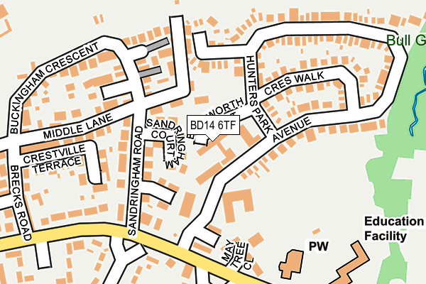 BD14 6TF map - OS OpenMap – Local (Ordnance Survey)