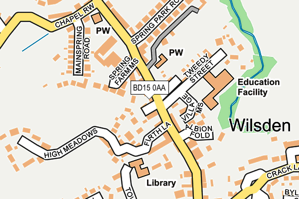 BD15 0AA map - OS OpenMap – Local (Ordnance Survey)
