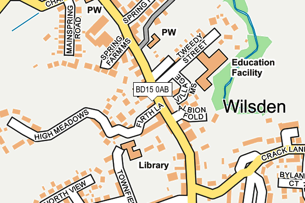 BD15 0AB map - OS OpenMap – Local (Ordnance Survey)