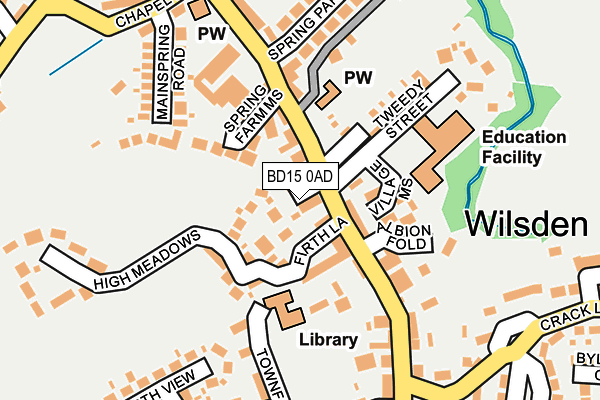BD15 0AD map - OS OpenMap – Local (Ordnance Survey)