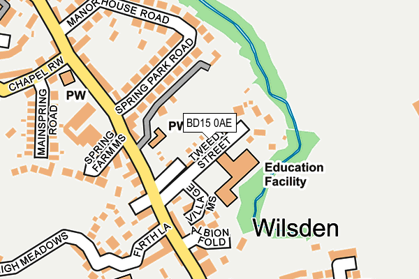 BD15 0AE map - OS OpenMap – Local (Ordnance Survey)