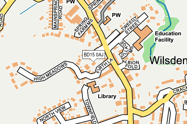 BD15 0AJ map - OS OpenMap – Local (Ordnance Survey)