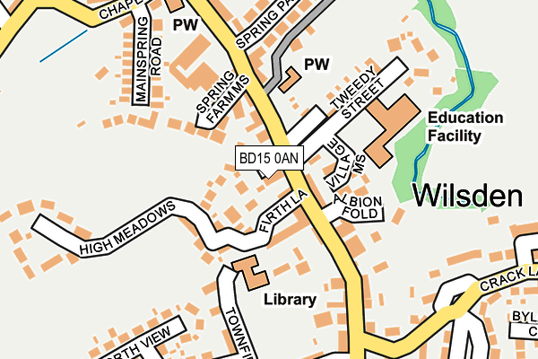 BD15 0AN map - OS OpenMap – Local (Ordnance Survey)