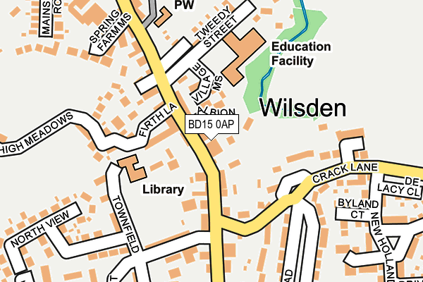 BD15 0AP map - OS OpenMap – Local (Ordnance Survey)