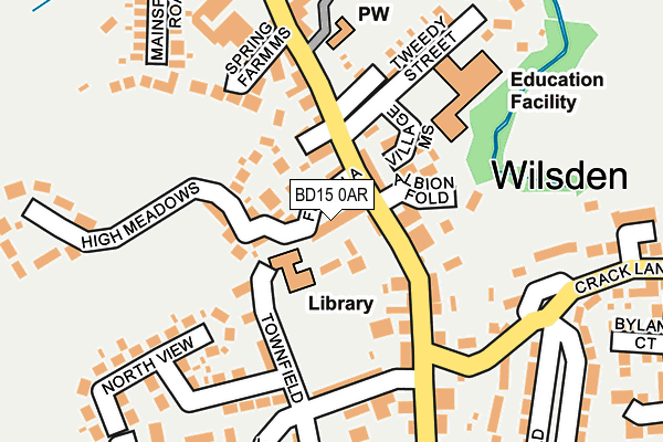 BD15 0AR map - OS OpenMap – Local (Ordnance Survey)