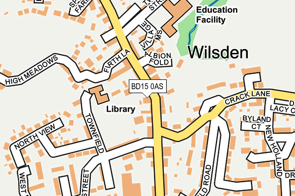 BD15 0AS map - OS OpenMap – Local (Ordnance Survey)