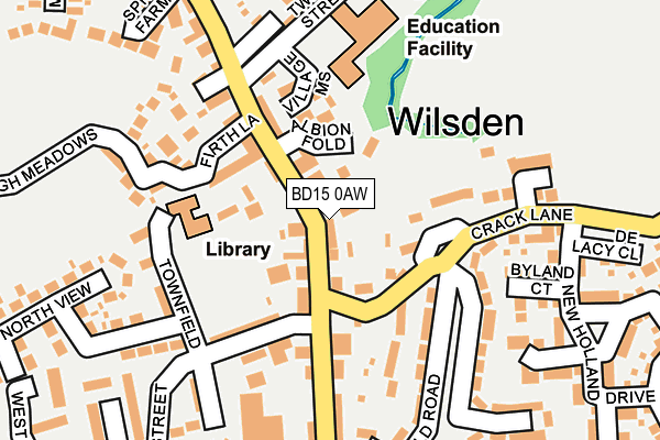 BD15 0AW map - OS OpenMap – Local (Ordnance Survey)