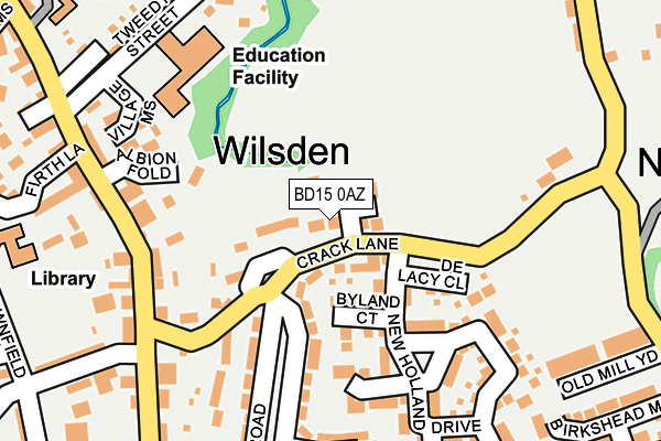 BD15 0AZ map - OS OpenMap – Local (Ordnance Survey)