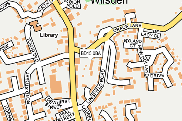 BD15 0BA map - OS OpenMap – Local (Ordnance Survey)