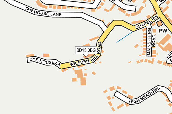 BD15 0BG map - OS OpenMap – Local (Ordnance Survey)