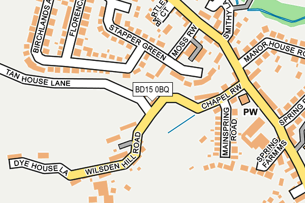BD15 0BQ map - OS OpenMap – Local (Ordnance Survey)