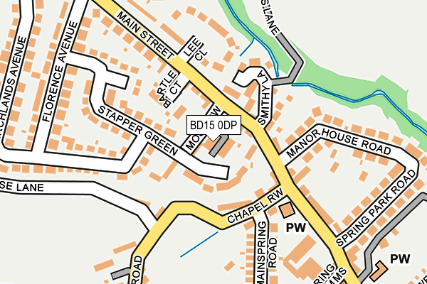 BD15 0DP map - OS OpenMap – Local (Ordnance Survey)