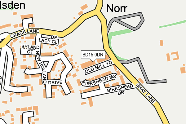 BD15 0DR map - OS OpenMap – Local (Ordnance Survey)