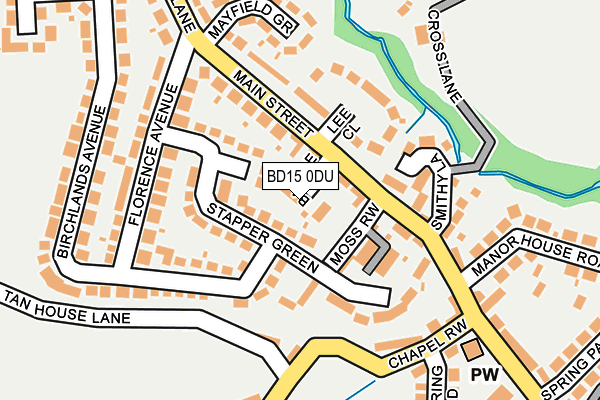 BD15 0DU map - OS OpenMap – Local (Ordnance Survey)