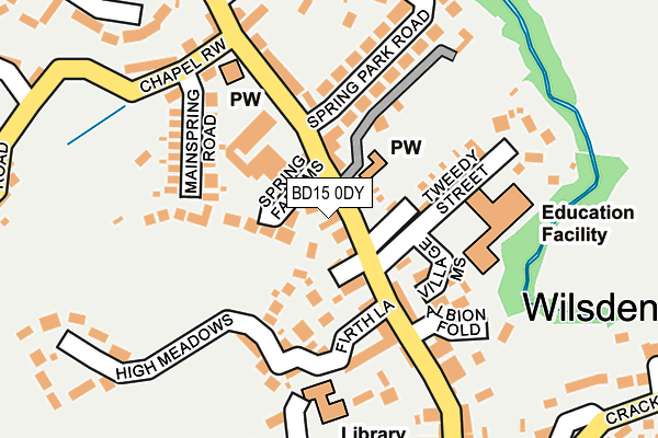 BD15 0DY map - OS OpenMap – Local (Ordnance Survey)
