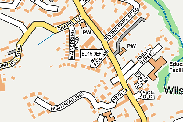 BD15 0EF map - OS OpenMap – Local (Ordnance Survey)