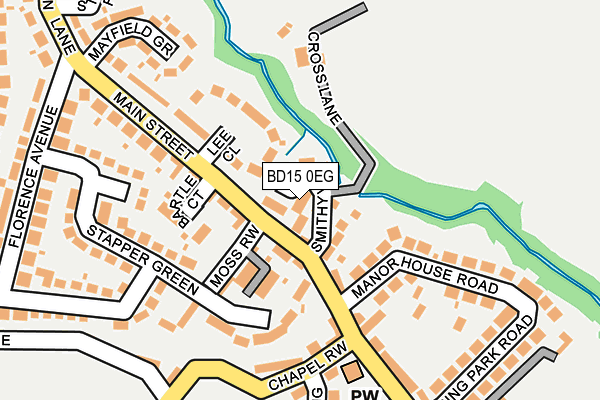 BD15 0EG map - OS OpenMap – Local (Ordnance Survey)