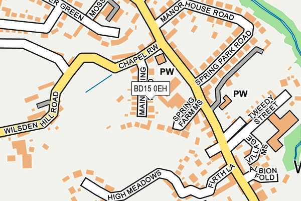 BD15 0EH map - OS OpenMap – Local (Ordnance Survey)