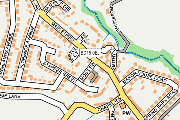 BD15 0EJ map - OS OpenMap – Local (Ordnance Survey)