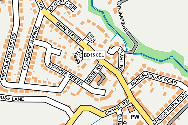 BD15 0EL map - OS OpenMap – Local (Ordnance Survey)