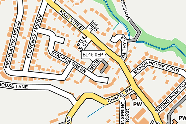 BD15 0EP map - OS OpenMap – Local (Ordnance Survey)