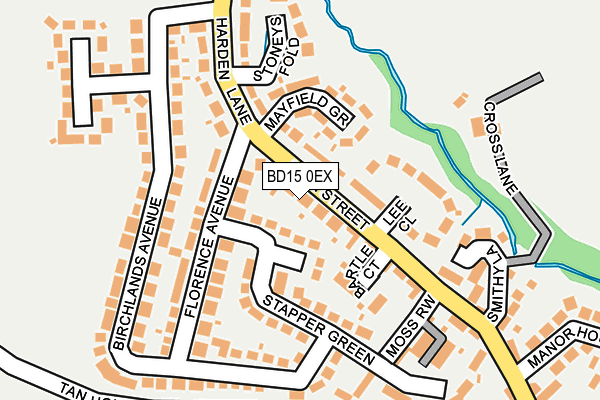 BD15 0EX map - OS OpenMap – Local (Ordnance Survey)