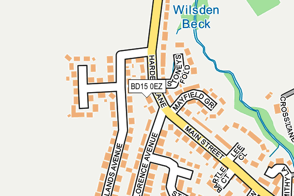 BD15 0EZ map - OS OpenMap – Local (Ordnance Survey)