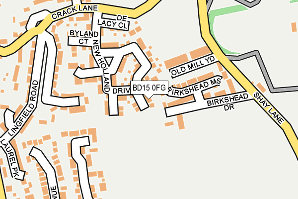 BD15 0FG map - OS OpenMap – Local (Ordnance Survey)