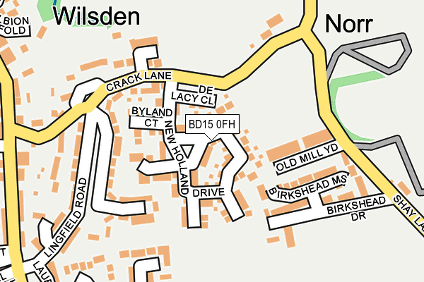 BD15 0FH map - OS OpenMap – Local (Ordnance Survey)