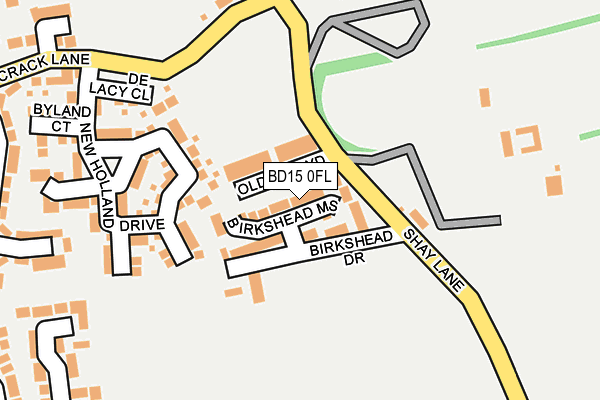 BD15 0FL map - OS OpenMap – Local (Ordnance Survey)