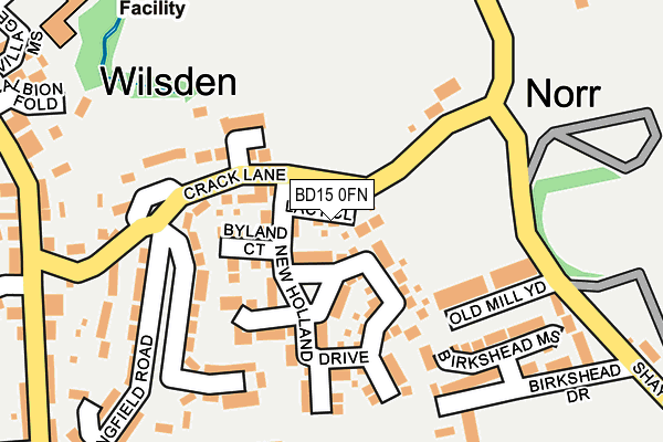 BD15 0FN map - OS OpenMap – Local (Ordnance Survey)