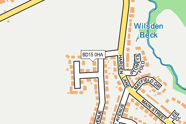 BD15 0HA map - OS OpenMap – Local (Ordnance Survey)